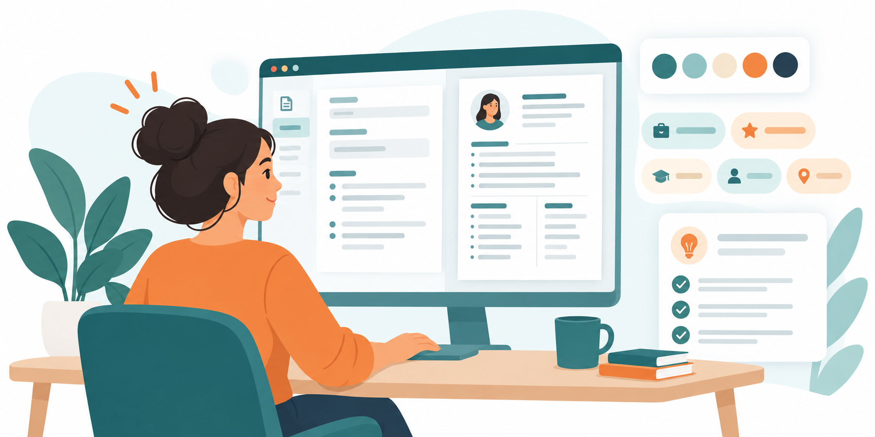 Illustration of building a resume